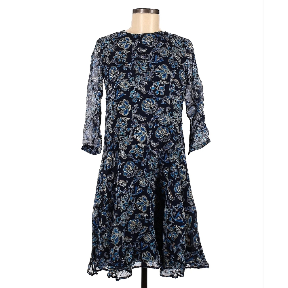 HP🎉 Barney's New York 100% Italian Silk Paisley Prairie Boehmian Dress